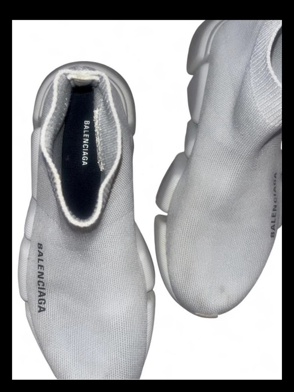 Balenciaga Grey Sock Style Speed Trainer Sneakers